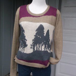 Billabong Graffic Beige Gray Sweater